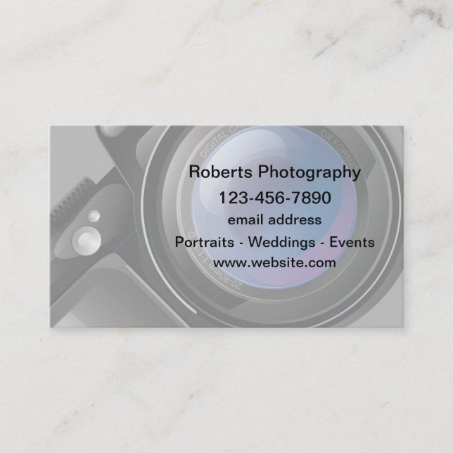 Professional Photographer Business Cards Template (Front)