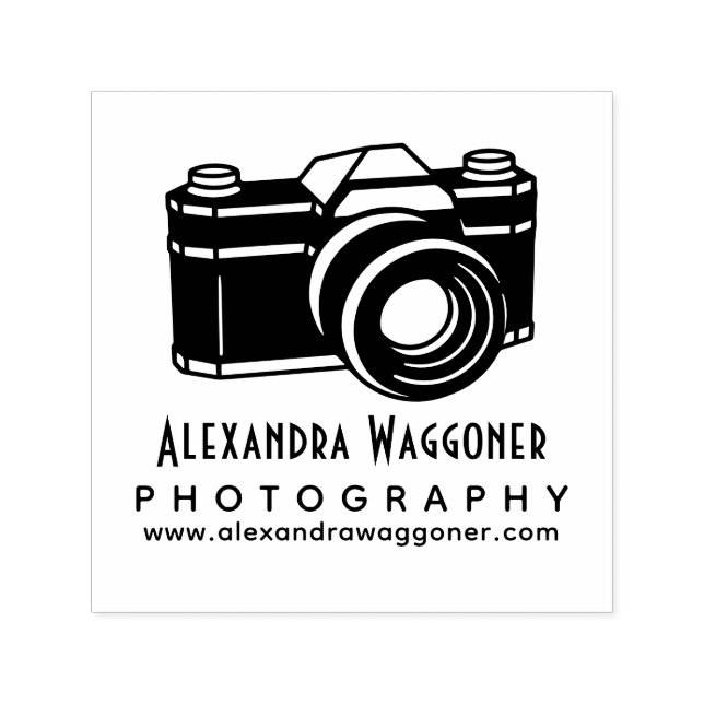 Professional Photographer Camera #6 Business Logo Self-inking Stamp (Design)
