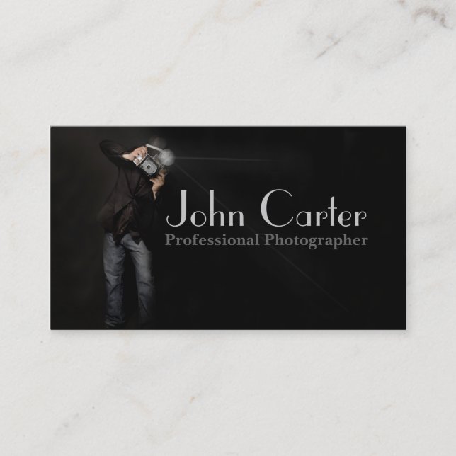 Professional Photographer Camera Art Photo Business Card (Front)