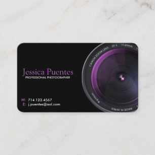 Professional Photographer Camera Lens Business Card