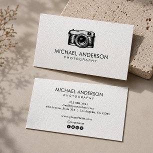 Professional Photographer camera logo Photography Business Card
