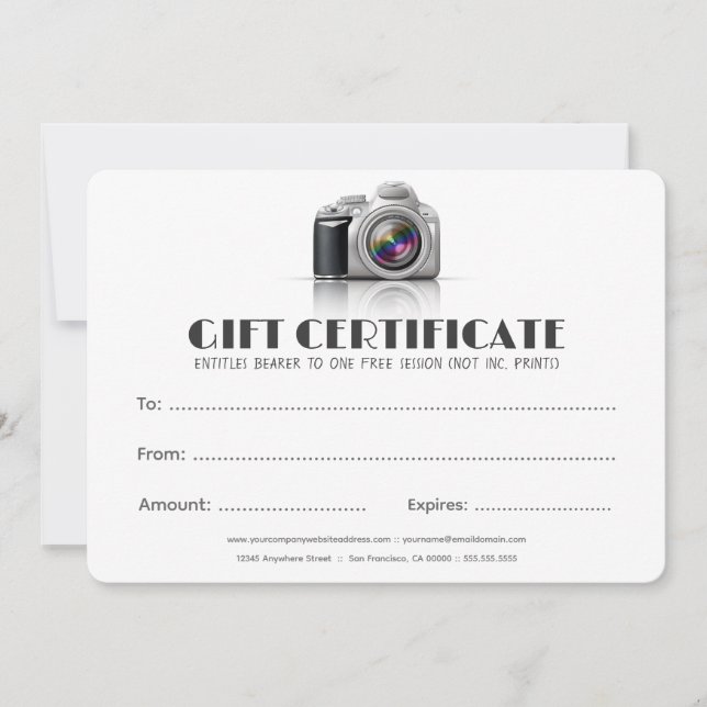 Professional Photographer DSLR Camera Certificate (Front)