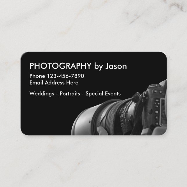 Professional Photographer Modern Design Business Card (Front)