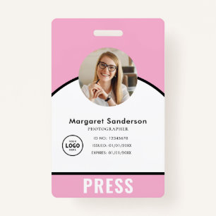 Professional Photographer Press Badge ID Badge