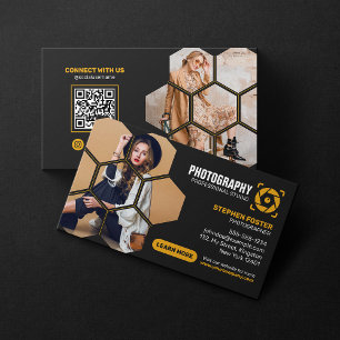 Professional Photographer QR Code Photography Business Card