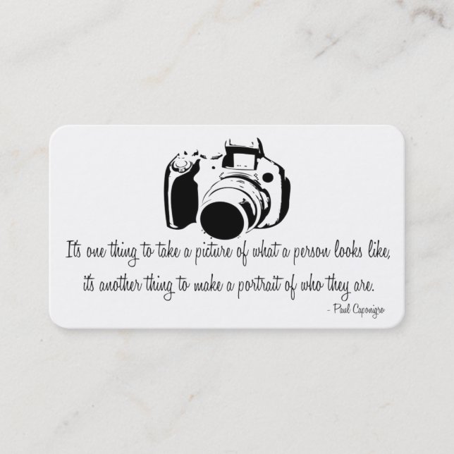 Professional Photographer Quote Business Card D2 (Front)