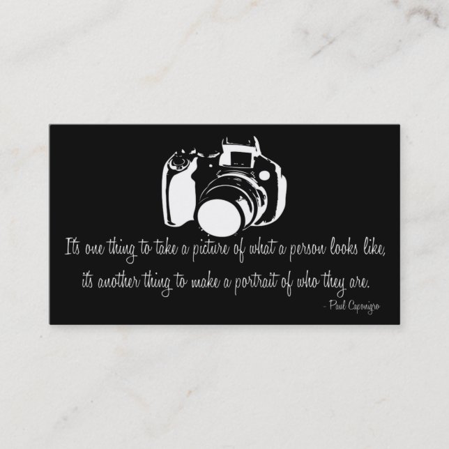 Professional Photographer Quote Business Card D3 (Front)
