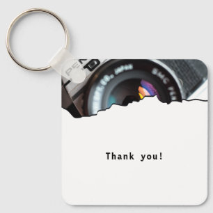 Professional Photographer Thank you! Black & White Key Ring