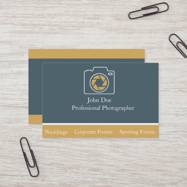 Professional Photography Business Card (Front/Back In Situ)