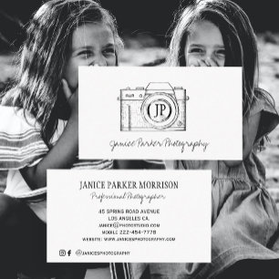 Professional photography camera photographer business card