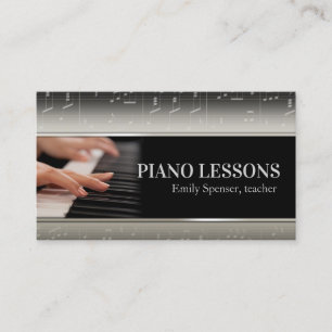 Professional Piano Music Teacher Card