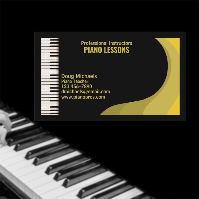 Professional Piano Teacher Business Card (Creator Uploaded)