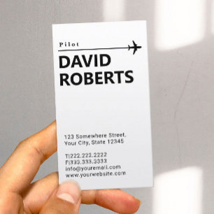 Professional Pilot Aviator Plain Minimalist Business Card