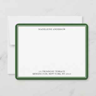 Professional Pine Green Double Border Flat     Card