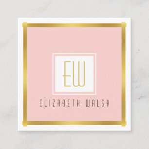 Professional Pink Blush and Gold Card Design