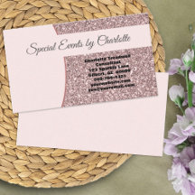 Professional Pink Faux Glitter FRONT Blank Back