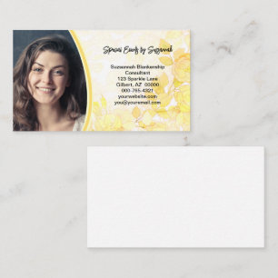 Professional Pink Floral Background Custom Photo  Business Card