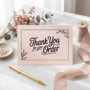 Professional Pink Small Business Thank You Card