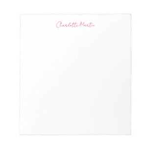 Professional Pink White Manager Consultant Chief Notepad