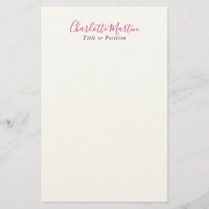 Professional Pink White Manager Consultant Chief Stationery