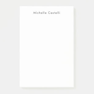 Professional Plain Classical Black White Name Post-it Notes