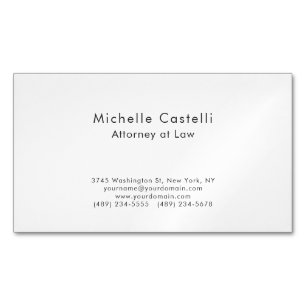 Professional Plain Classical Simple Black & White Magnetic Business Card