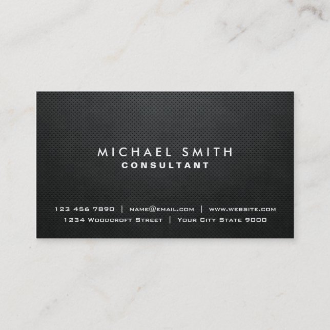 Professional Plain Elegant Black Modern Simple Business Card (Front)
