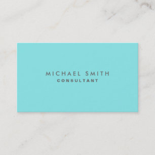 Professional Plain Elegant Interior Decorator Blue Business Card