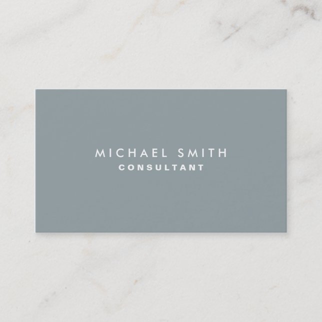 Professional Plain Elegant Interior Decorator Grey Business Card (Front)