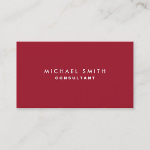 Professional Plain Elegant Interior Decorator Red Business Card
