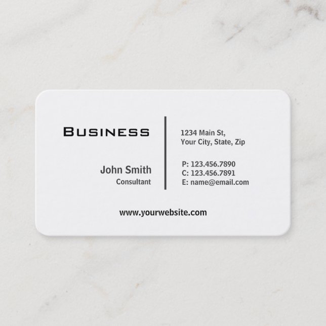 Professional Plain Elegant Modern Rounded Corners Business Card (Front)