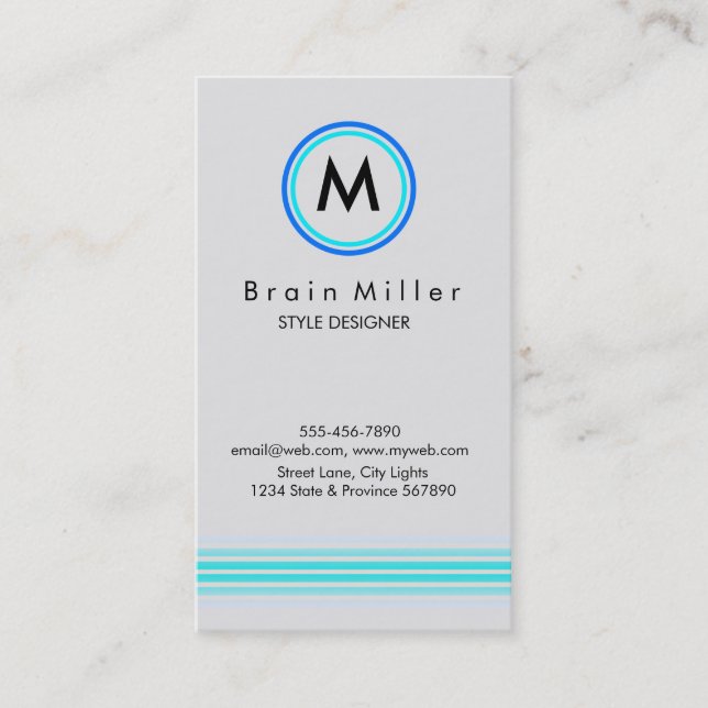 Professional Plain Elegant Modern Simple Business Card (Front)