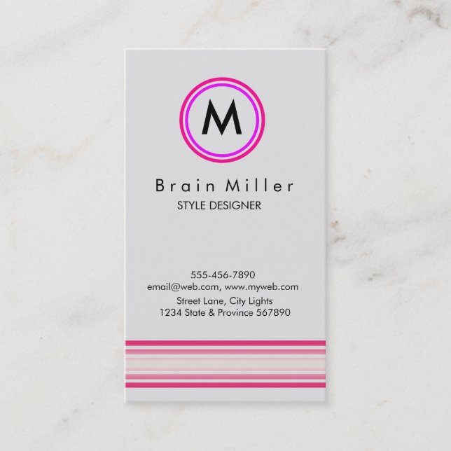 Professional Plain Elegant Modern Simple Business Card (Front)