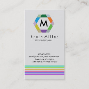 Professional Plain Elegant Modern Simple Hexagon Business Card
