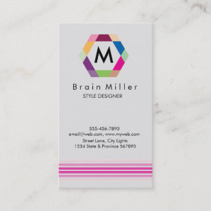 Professional Plain Elegant Modern Simple Hexagon Business Card