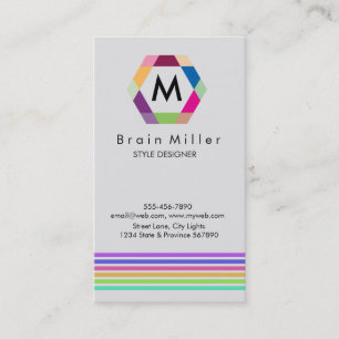 Professional Plain Elegant Modern Simple Hexagon Business Card