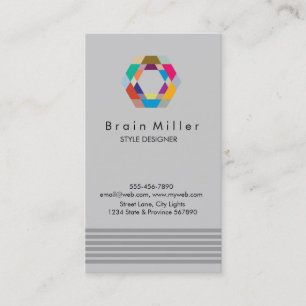 Professional Plain Elegant Modern Simple Hexagon Business Card