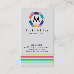 Professional Plain Elegant Modern Simple Hexagon Business Card