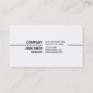 Professional Plain Elegant Real Estate White Business Card