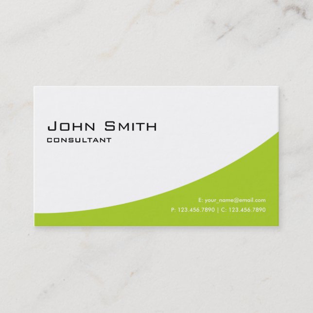 Professional Plain Green Elegant Modern Computer Business Card (Front)
