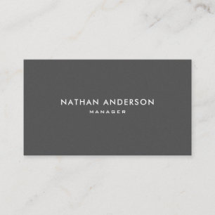 Professional  Plain Grey Elegant  and Modern Business Card