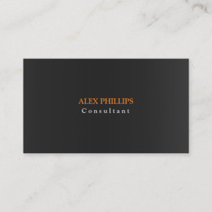 Professional Plain Grey Orange Background Original Business Card