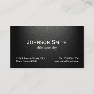 Professional Plain Matte Black - Simple Stylish Business Card