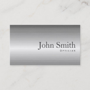 Professional Plain Metal Optician Business Card