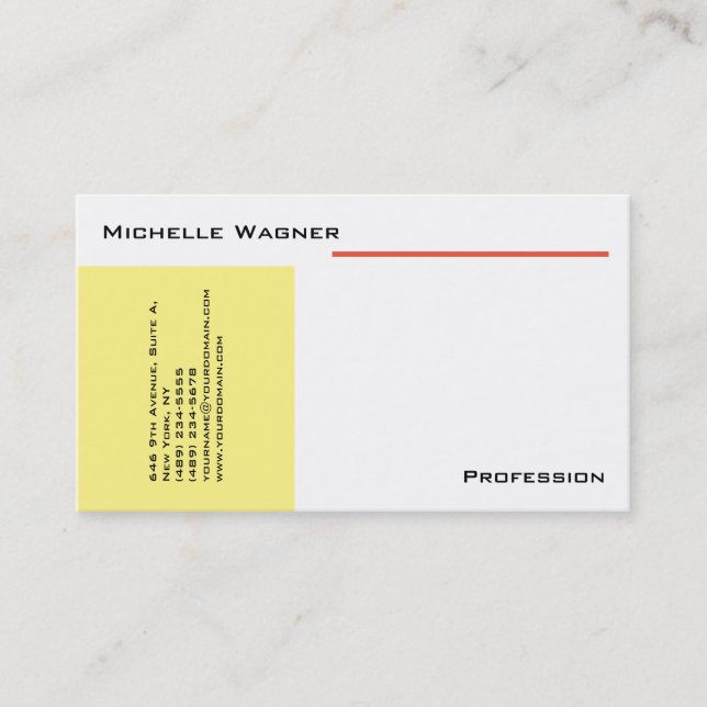 Professional Plain Minimalist Modern Business Card (Front)