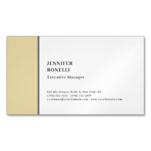 Professional plain minimalist modern grey white Magnetic business card