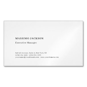 Professional plain minimalist modern Magnetic business card