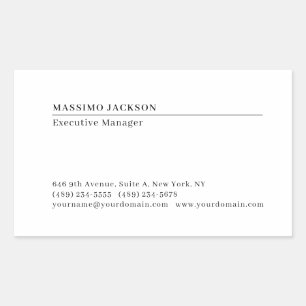 Professional plain minimalist modern matte paper rectangular sticker