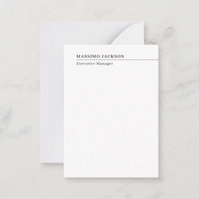 Professional plain minimalist modern name title card (Front)