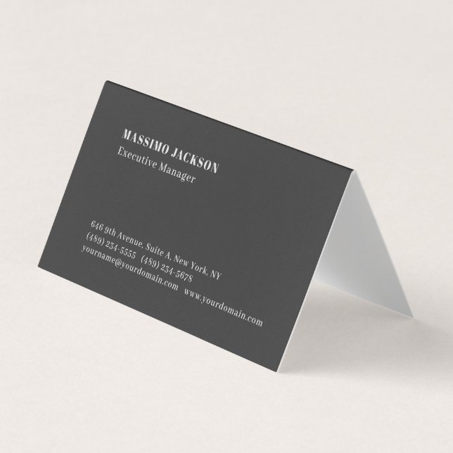 Professional plain minimalist modern premium black business card (Front)